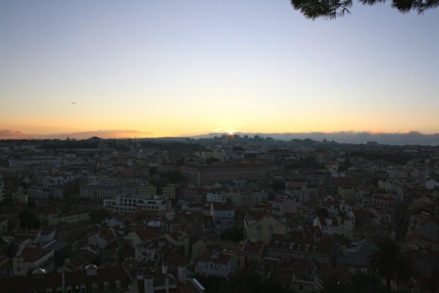 bairro alto por do sol